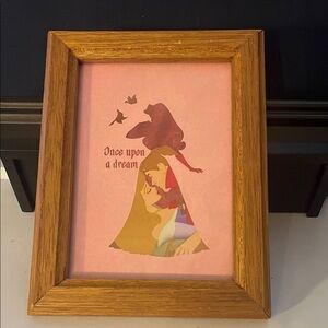 Disney Pink Princess Silhouette Wall Art